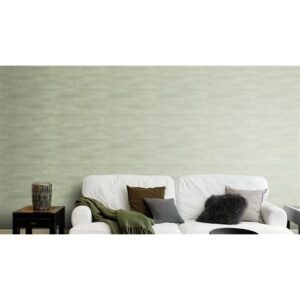 Pared con papel tapiz para pared color gris junto a sillones blancos